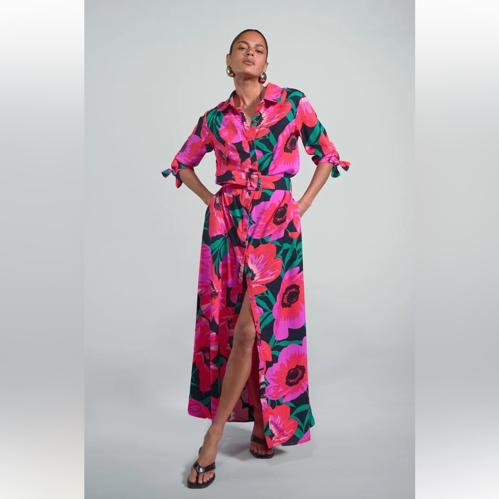 Dancing Leopard Vibrant Floral Maxi Dress